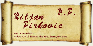 Miljan Pirković vizit kartica